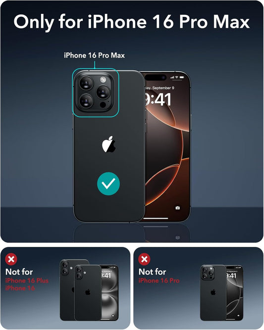 for Iphone 16 Pro Max Case, Camera Control, Compatible with Magsafe, Shockproof Military-Grade Protection, Magnetic Phone Case for Iphone 16 Pro Max, Classic Hybrid Case (Halolock), Clear