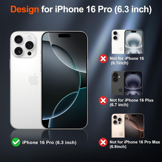 Magnetic for Iphone 16 Pro Case (Compatible with Magsafe) (10 FT Military Grade Drop Protection) Slim Translucent Matte Shockproof with Anti-Fingerprint Phone Case,Deep Blue