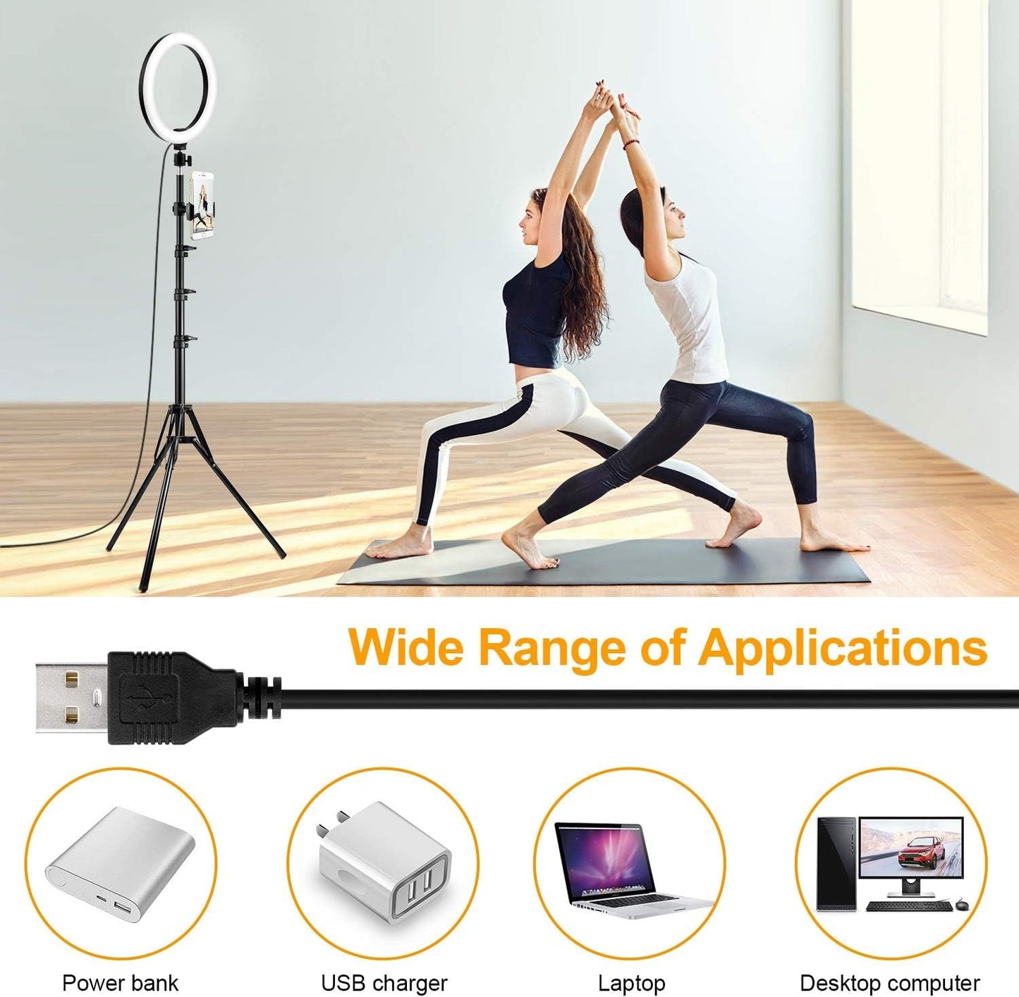10" Ring Light, Upgraded Selfie Ring Light with Tripod Stand & Cell Phone Holder Dimmable LED Circle Lights for Live Stream, Makeup, Youtube Video, Tiktok, Selfie Photography Iphone Android