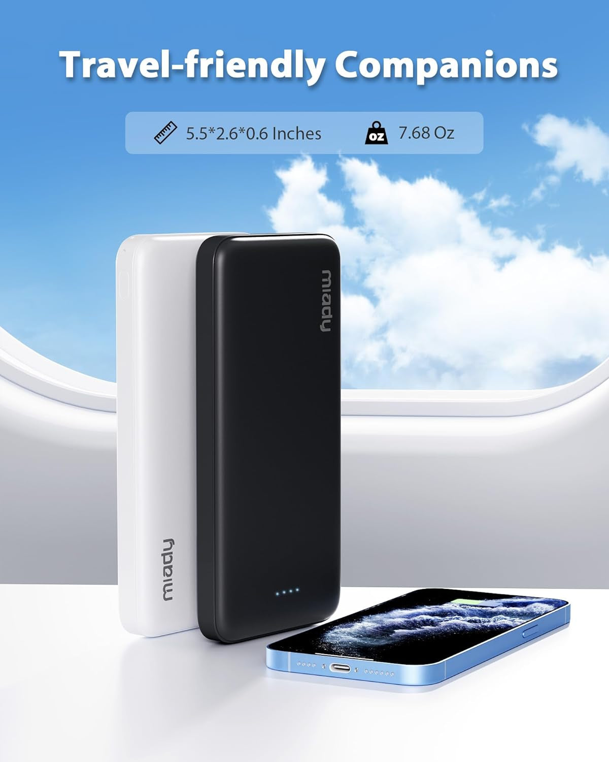2-Pack 10000Mah Dual USB Portable Charger, USB-C Fast Charging Power Bank, Backup Charger for Iphone 15/14/13, Galaxy S23/22, Pixel and Etc