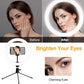 10" Ring Light,  Upgraded Selfie Ring Light with Tripod Stand & Cell Phone Holder Dimmable LED Circle Lights for Live Stream, Makeup, Youtube Video, Tiktok, Selfie Photography Iphone Android