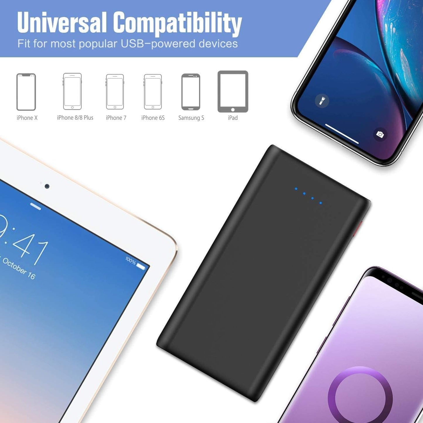 Portable Charger Power Bank 25800Mah,Pd3.0 USB C IN/OUT Fast Phone Charging with Intelligent Controlling IC,3 USB Port External Cell Phone Battery Pack Compatible with Iphone 16/15,Samsung,Android Etc