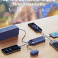 Portable Charger with Built in Cables, Portable Charger with Cords Wires Slim 10000Mah Travel Essentials Battery Pack 6 Outputs 3A High Speed Power Bank for Iphone Samsung Pixel LG Moto Ipad