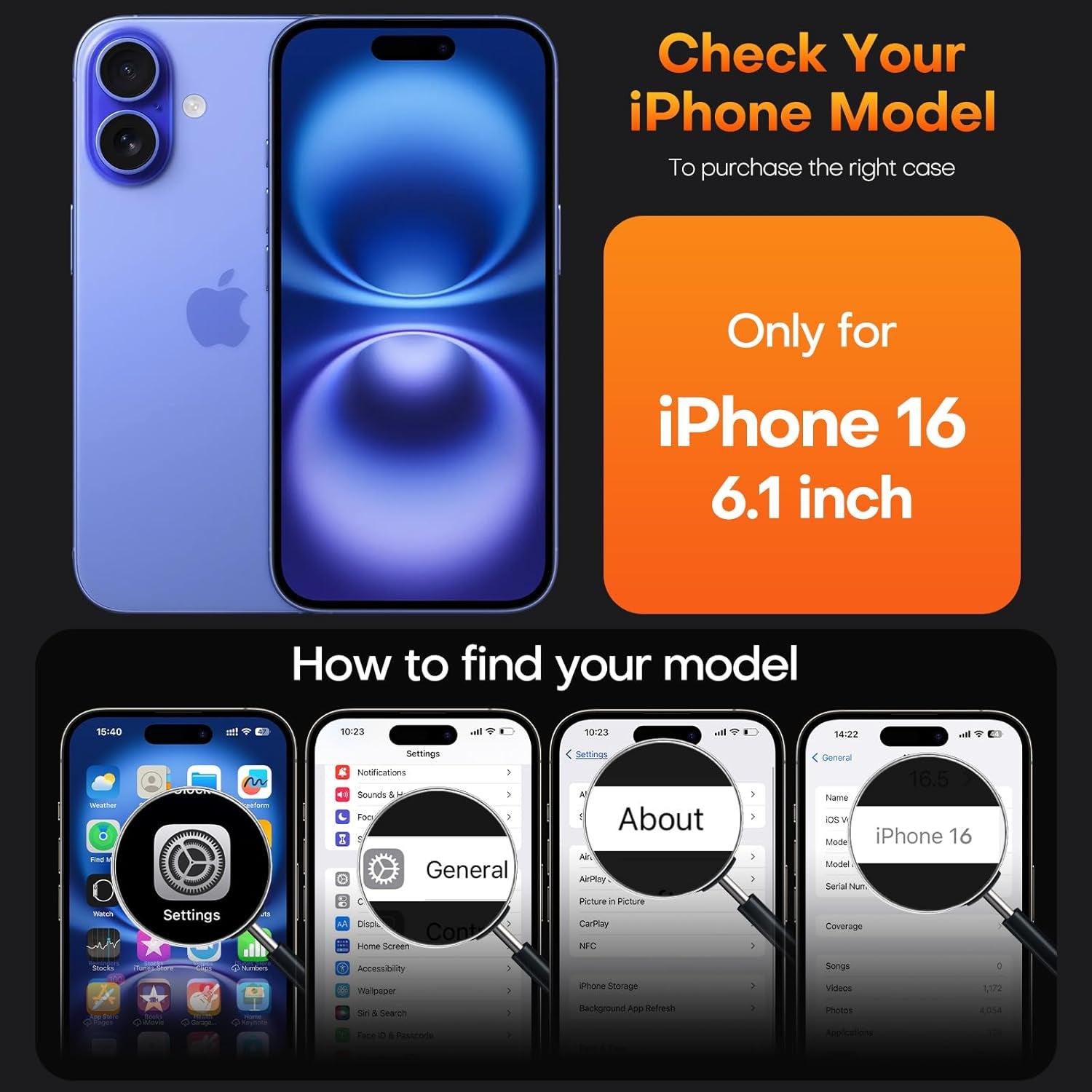 3 in 1 for Iphone 16 Case, Compatible with Magsafe [Anti-Yellowing] with 2X Screen Protectors, Military-Grade Protection, Shockproof Slim Magnetic Phone Case for Iphone 16 6.1", Clear