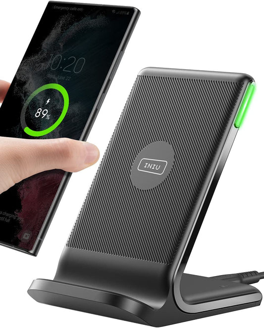 Wireless Charger, 15W Fast Qi-Certified Wireless Charging Station with Sleep-Friendly Adaptive Light Compatible with Iphone 16 15 14 13 Pro XS 8 plus Samsung Galaxy S25 S24 S23 Note 20 Google Etc