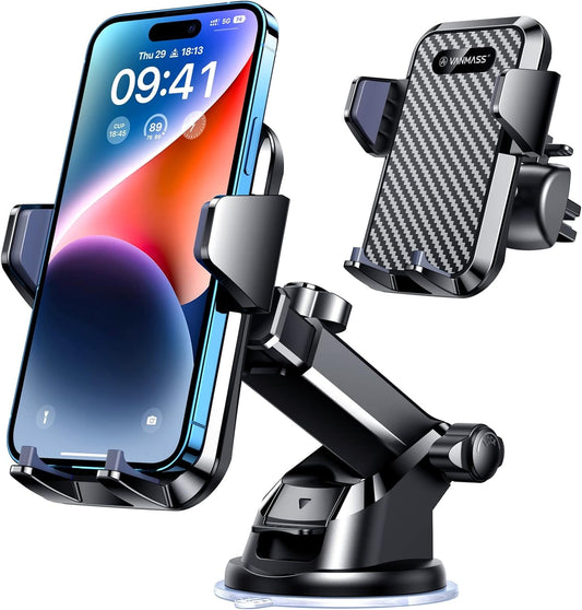 【85+LBS Strongest Suction & Military-Grade 2025 Ultimate Car Phone Mount【Patent & Safety Certs】 Cell Phone Holder Truck Stand for Dashboard Windshield Vent for Iphone 16 15 Pro Max 14 Samsung